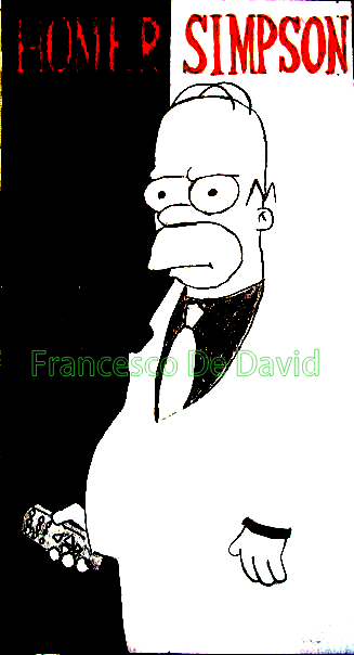 Ritratto di Homer Simpson - versione Scarface